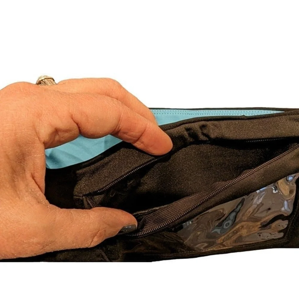 Fit Belt Turquoise Black Blue Small Zip Cell Pocket Size Medium Workout